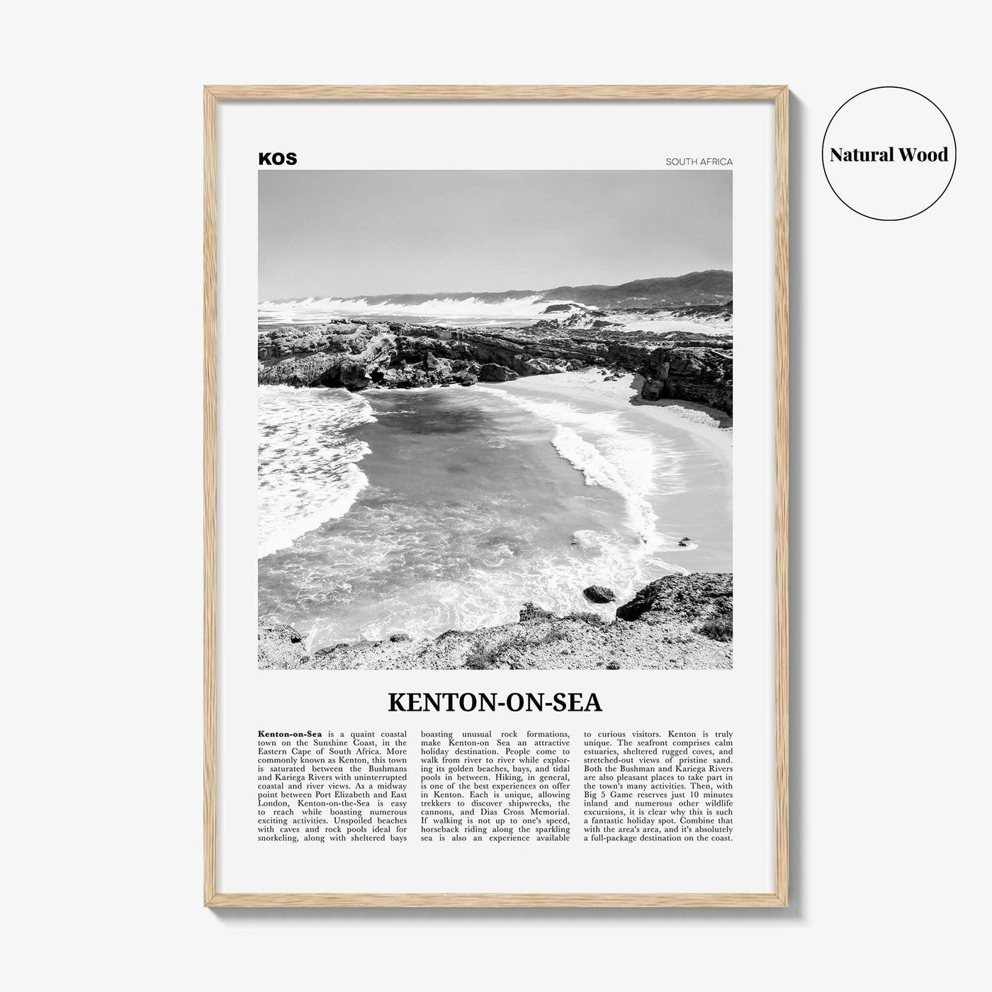 Kenton On Sea Print Black and White, Kenton-on-Sea Art, Kenton-on-Sea Poster, Kenton-on-Sea Photo, Kenton-on-Sea Décor, Kenton-on-Sea Map