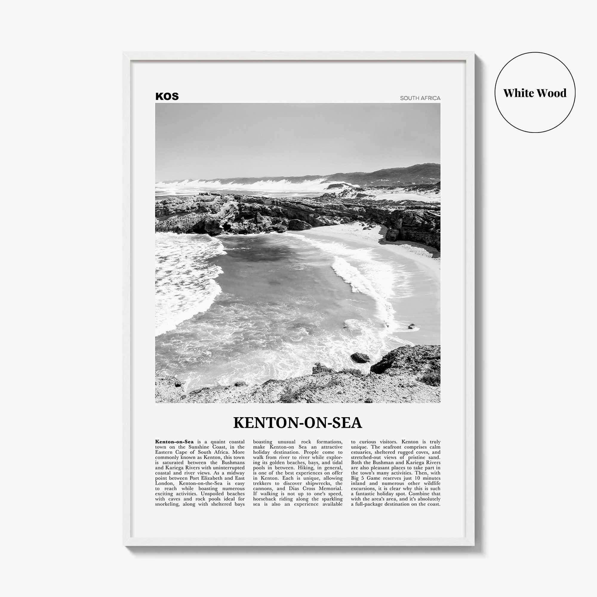 Kenton On Sea Print Black and White, Kenton-on-Sea Art, Kenton-on-Sea Poster, Kenton-on-Sea Photo, Kenton-on-Sea Décor, Kenton-on-Sea Map