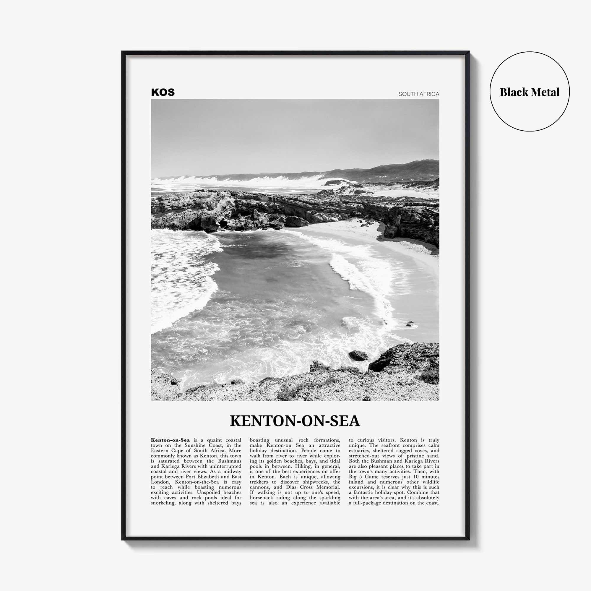 Kenton On Sea Print Black and White, Kenton-on-Sea Art, Kenton-on-Sea Poster, Kenton-on-Sea Photo, Kenton-on-Sea Décor, Kenton-on-Sea Map