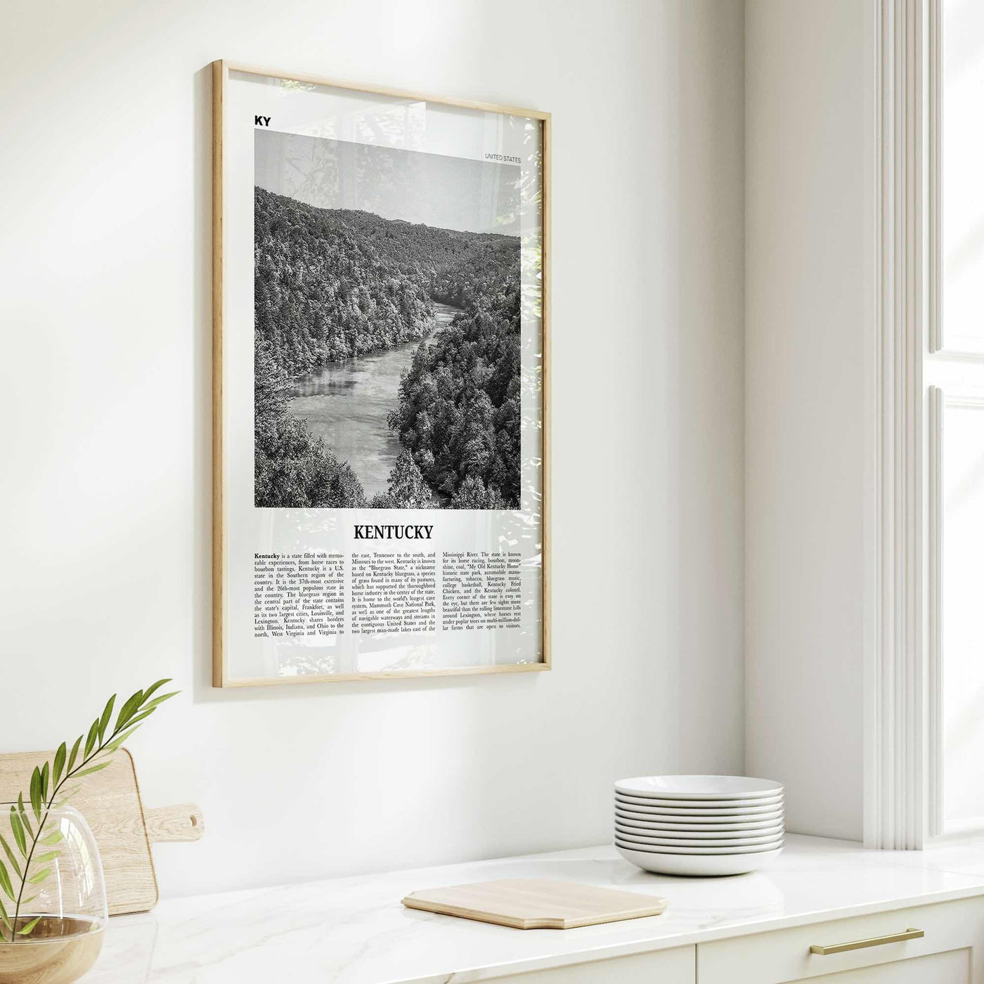 Kentucky Print Black and White No 1, Kentucky Wall Art, Kentucky Poster, Kentucky Photo, Kentucky Wall Decor, USA, United States