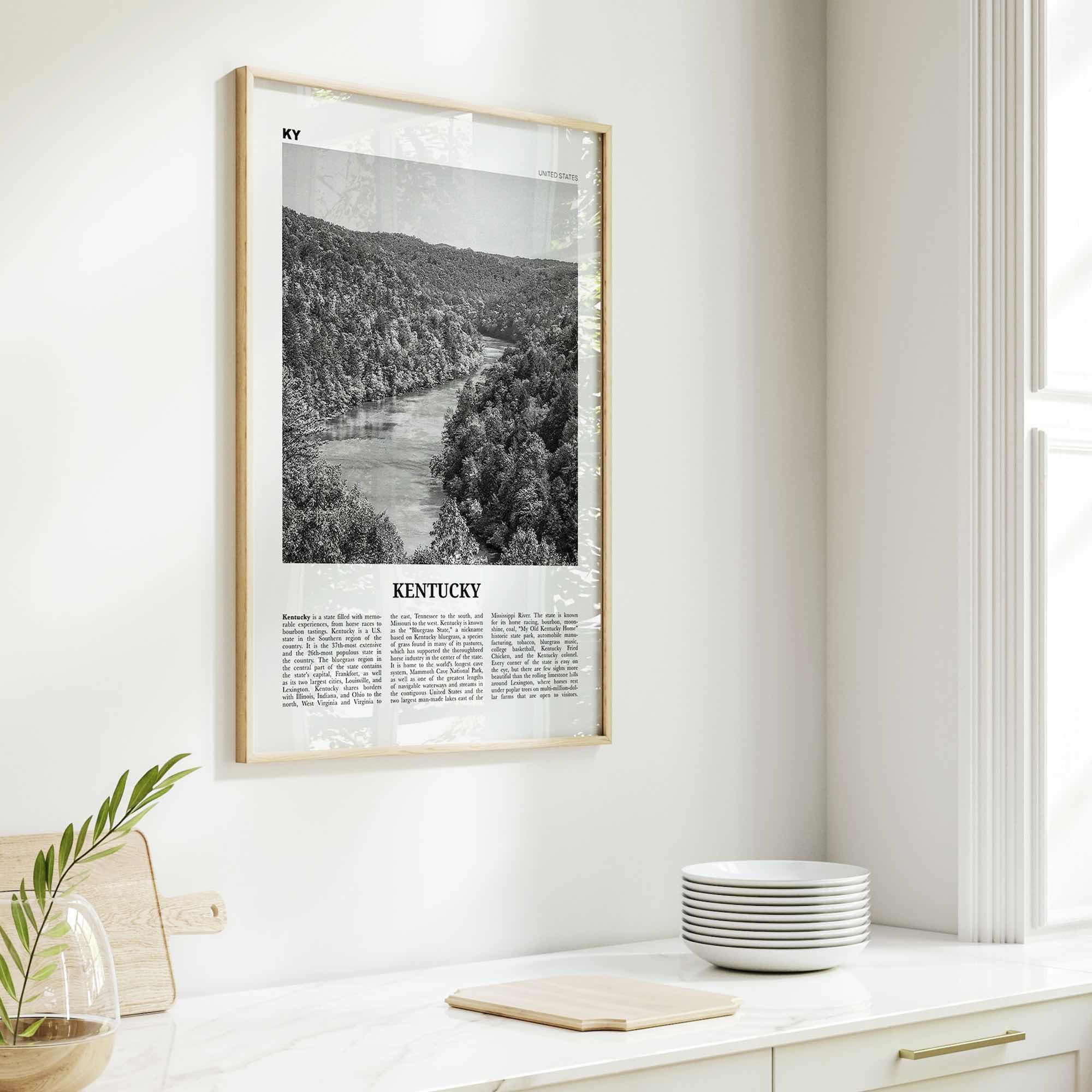 Kentucky Print Black and White No 1, Kentucky Wall Art, Kentucky Poster, Kentucky Photo, Kentucky Wall Decor, USA, United States