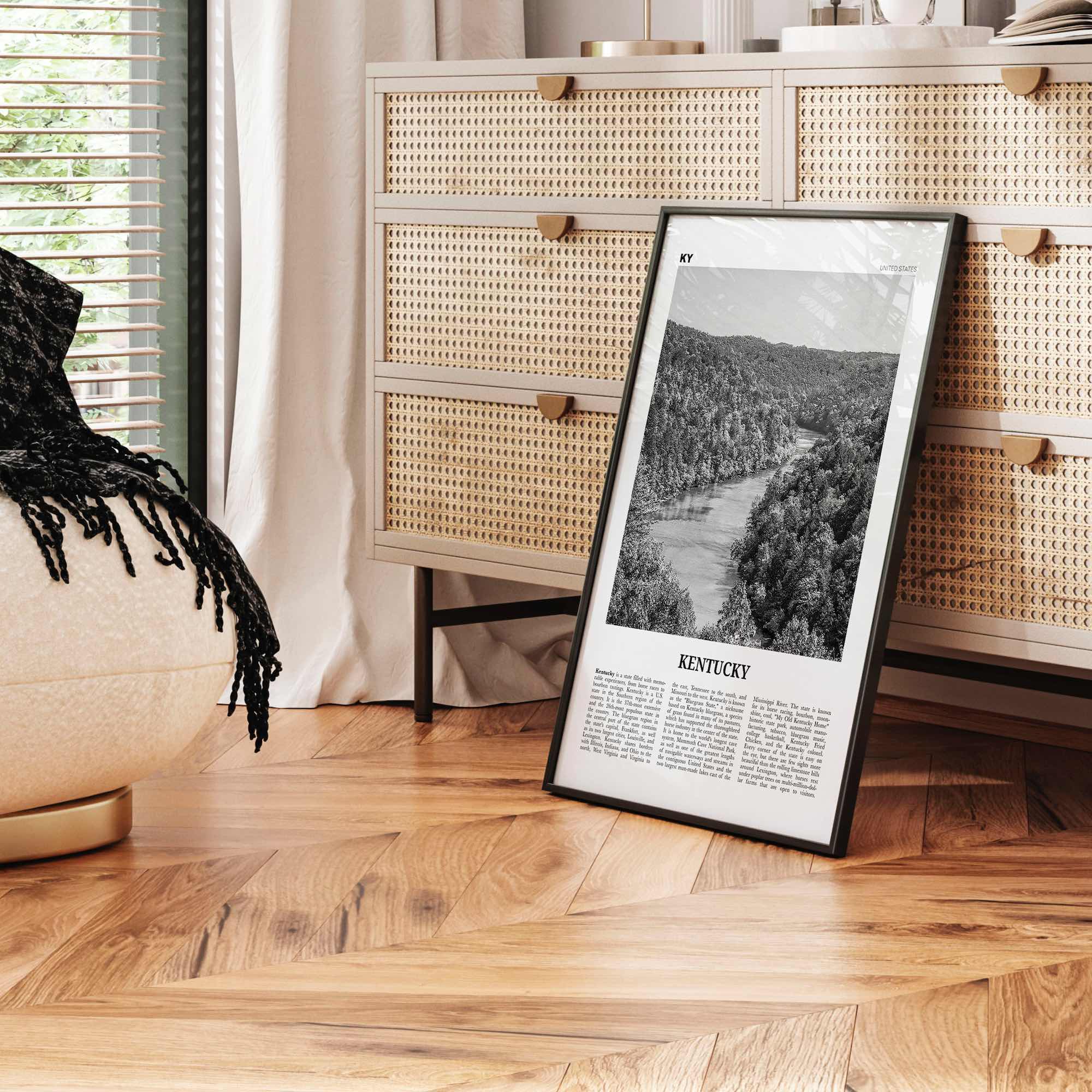 Kentucky Print Black and White No 1, Kentucky Wall Art, Kentucky Poster, Kentucky Photo, Kentucky Wall Decor, USA, United States