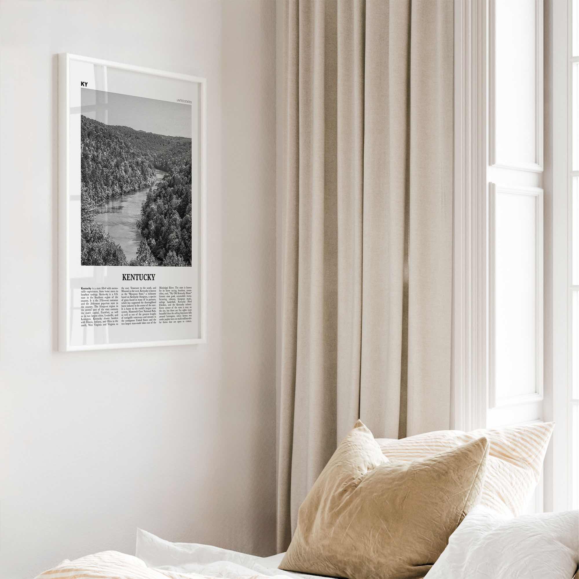 Kentucky Print Black and White No 1, Kentucky Wall Art, Kentucky Poster, Kentucky Photo, Kentucky Wall Decor, USA, United States