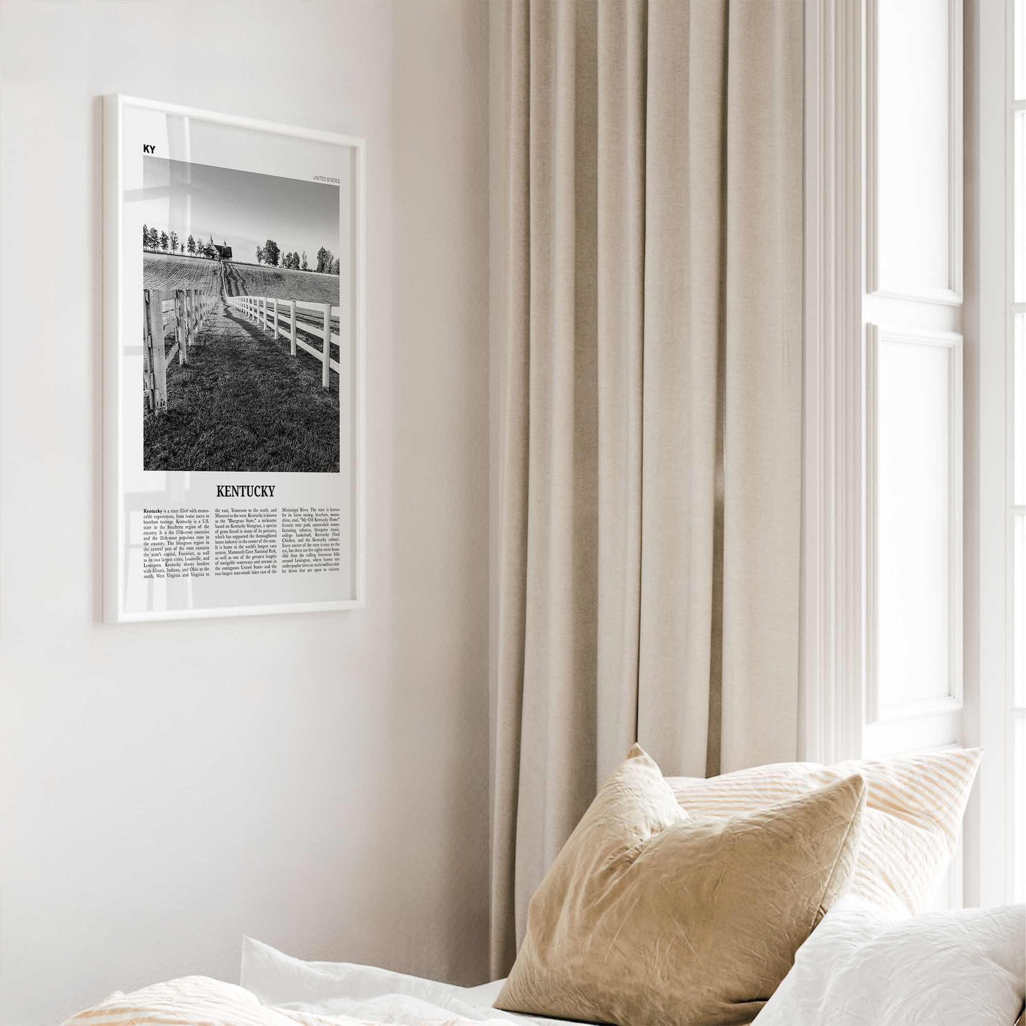 Kentucky Print Black and White No 2, Kentucky Wall Art, Kentucky Poster, Kentucky Photo, Kentucky Wall Décor, Kentucky Map