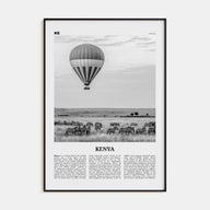 Kenya Travel B&W Poster