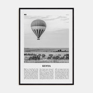 Kenya Travel B&W Poster