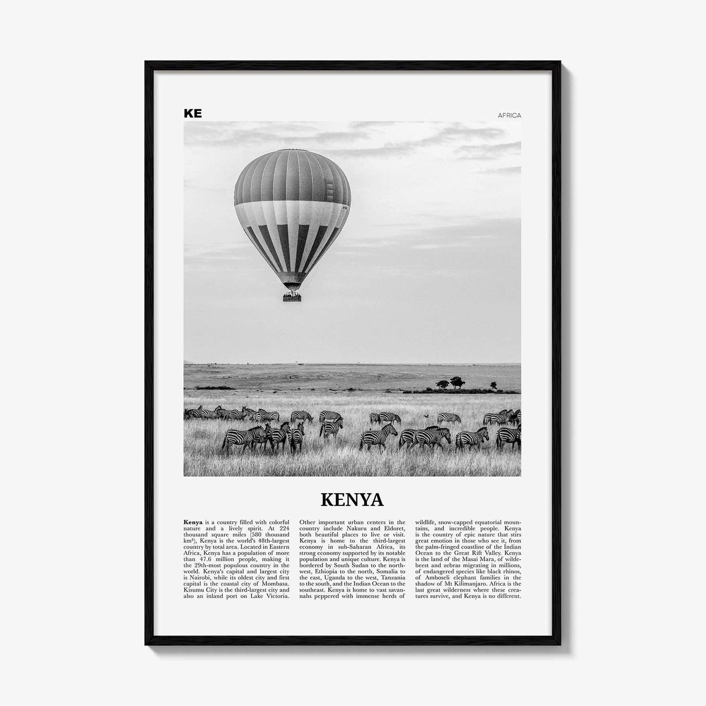 Kenya Print Black and White, Kenya Wall Art, Kenya Poster, Kenya Photo, Kenya Wall Decor, Nairobi, Mombasa, Kenyan, Africa