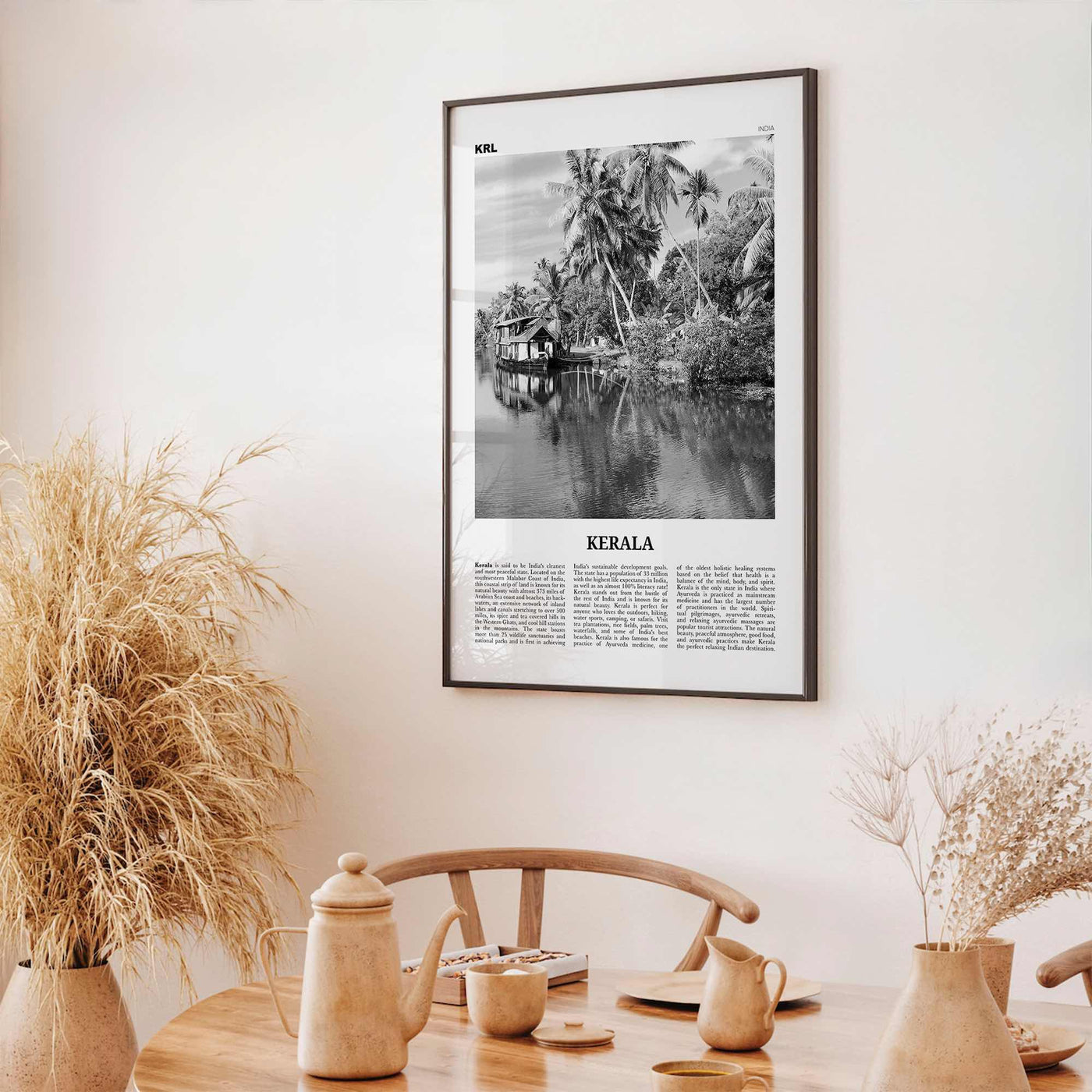 Kerala Print Black and White, Kerala Wall Art, Kerala Poster, Kerala Photo, Kerala Wall Décor, India