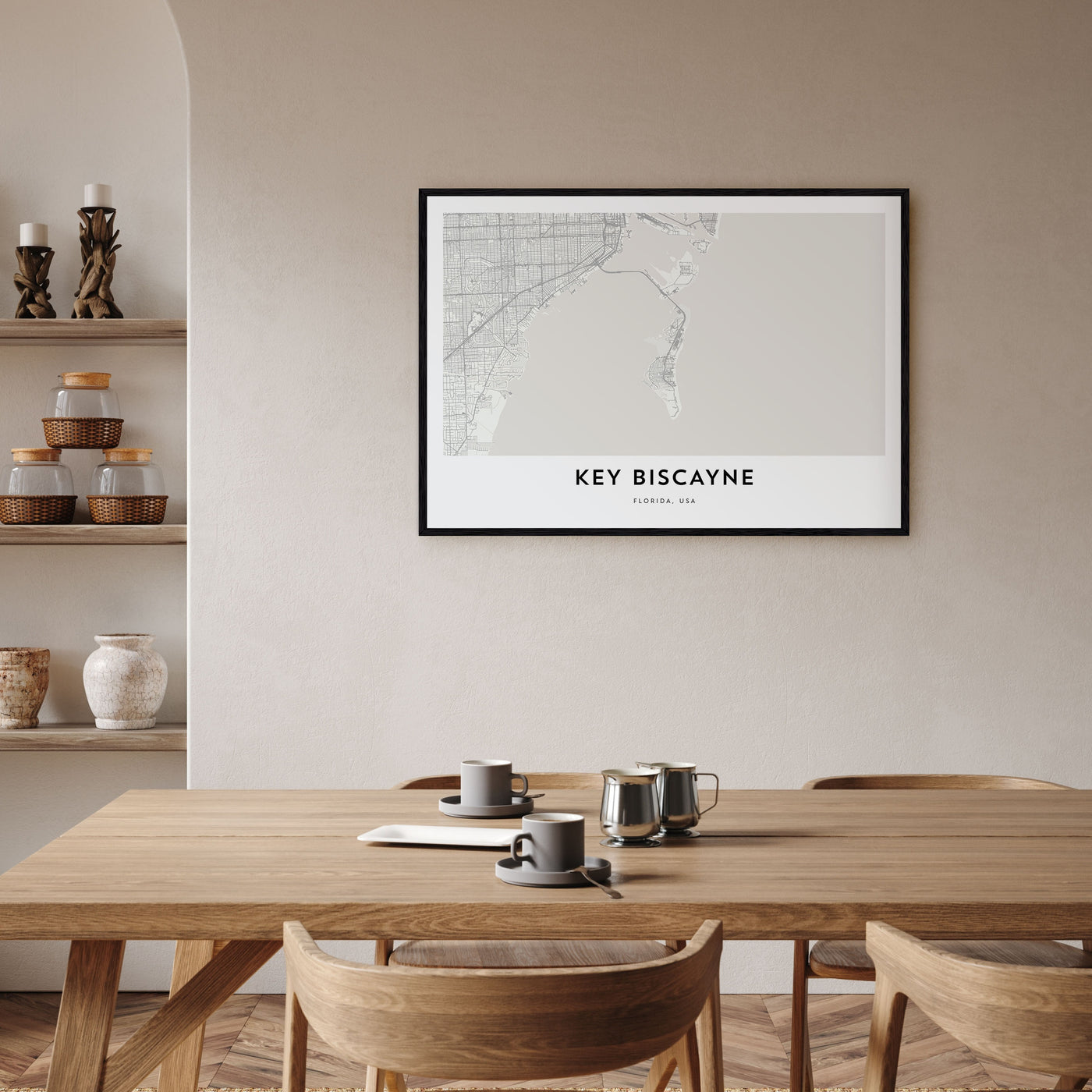 Key Biscayne Map Landscape Poster