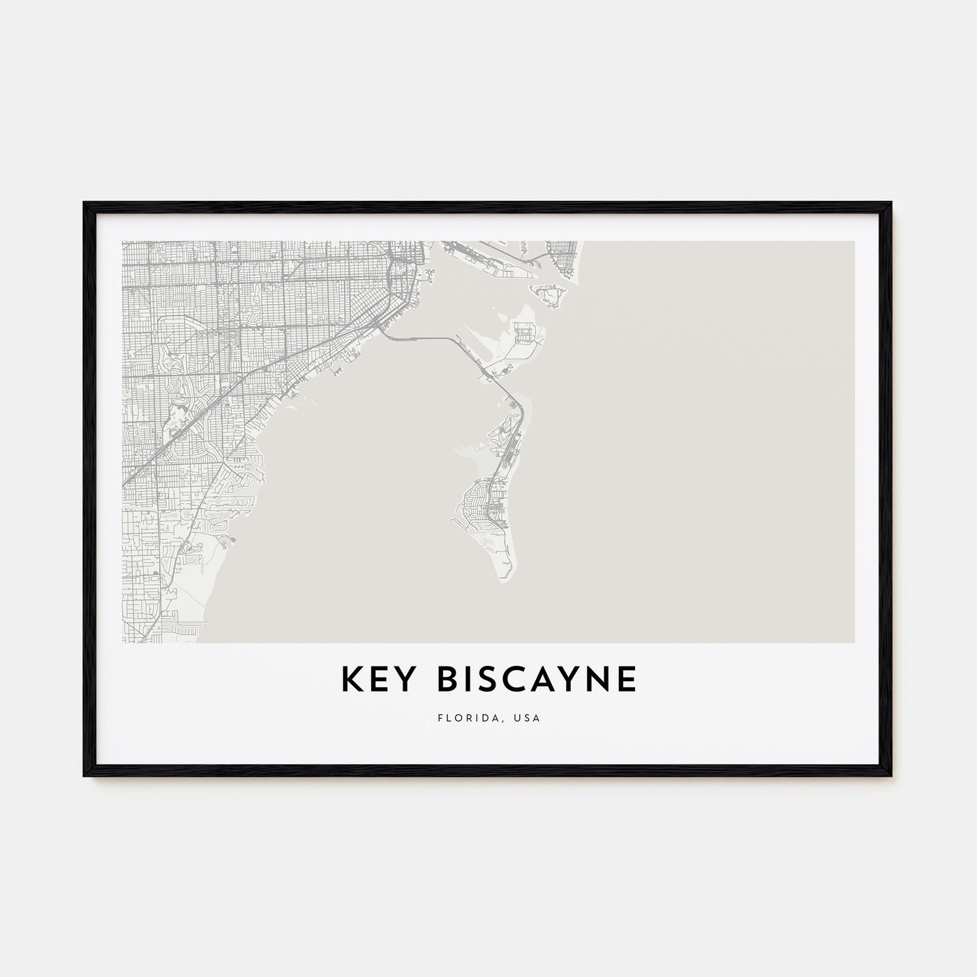 Key Biscayne Map Landscape Poster
