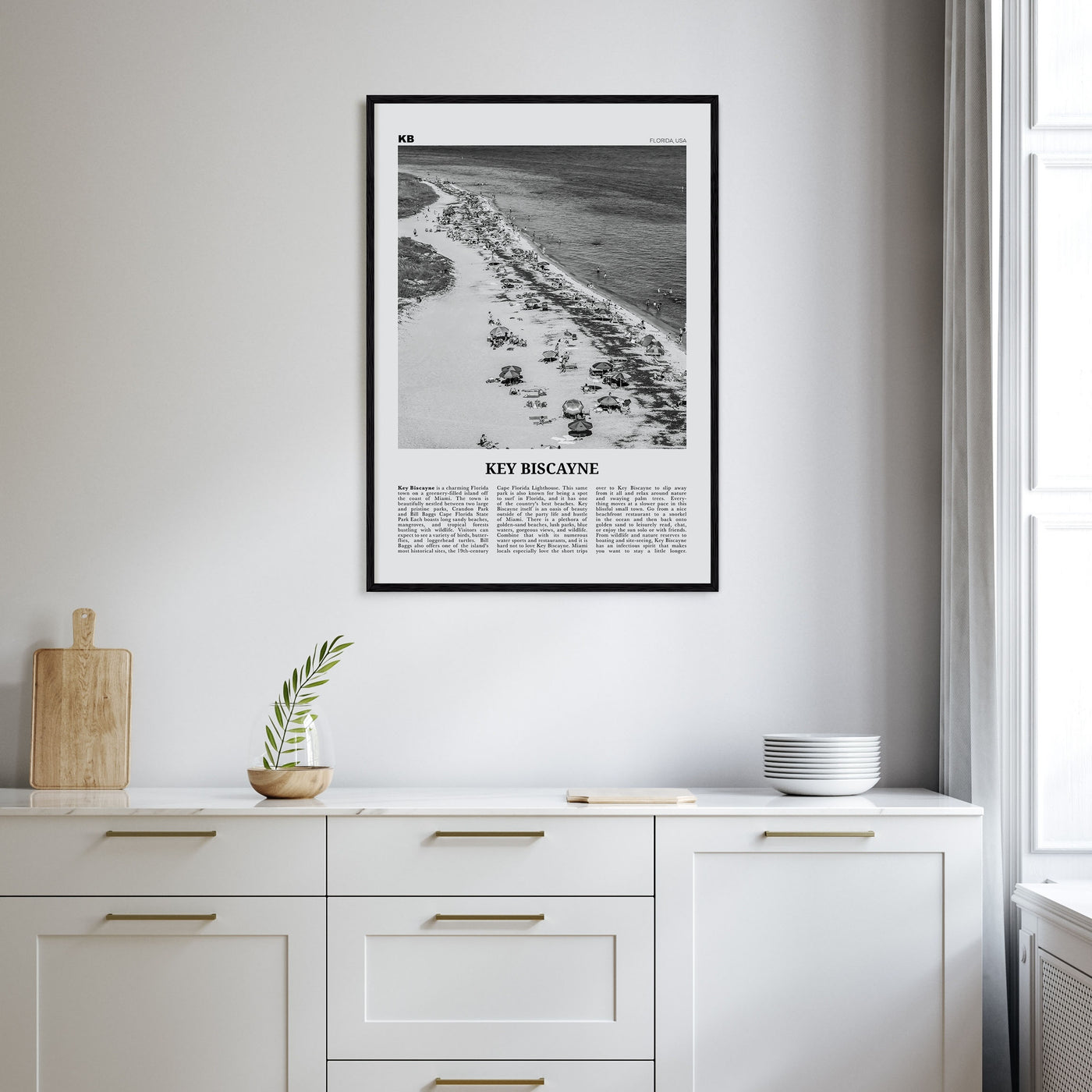 Key Biscayne Travel B&W Poster