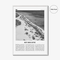 Key Biscayne Print Black and White, Key Biscayne Wall Art, Key Biscayne Poster, Key Biscayne Photo, Key Biscayne Wall Décor, Florida, USA