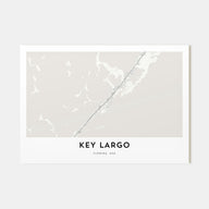 Key Largo Map Landscape Poster