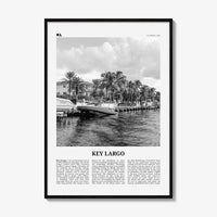 Key Largo Print Black and White, Key Largo Wall Art, Key Largo Poster, Key Largo Photo, Key Largo Map, Florida, USA, United States