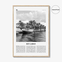 Key Largo Print Black and White, Key Largo Wall Art, Key Largo Poster, Key Largo Photo, Key Largo Map, Florida, USA, United States