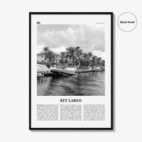 Key Largo Print Black and White, Key Largo Wall Art, Key Largo Poster, Key Largo Photo, Key Largo Map, Florida, USA, United States