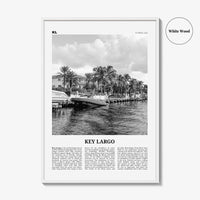 Key Largo Print Black and White, Key Largo Wall Art, Key Largo Poster, Key Largo Photo, Key Largo Map, Florida, USA, United States