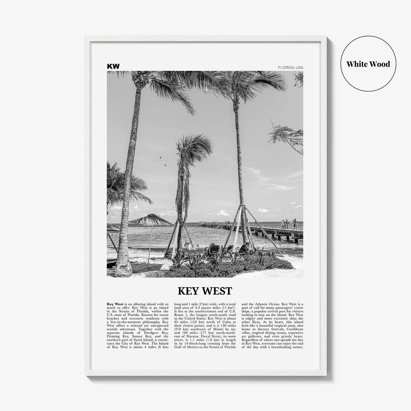Key West Print Black and White No 1, Key West Wall Art, Key West Poster, Key West Photo, Key West, Florida, USA, United States, America
