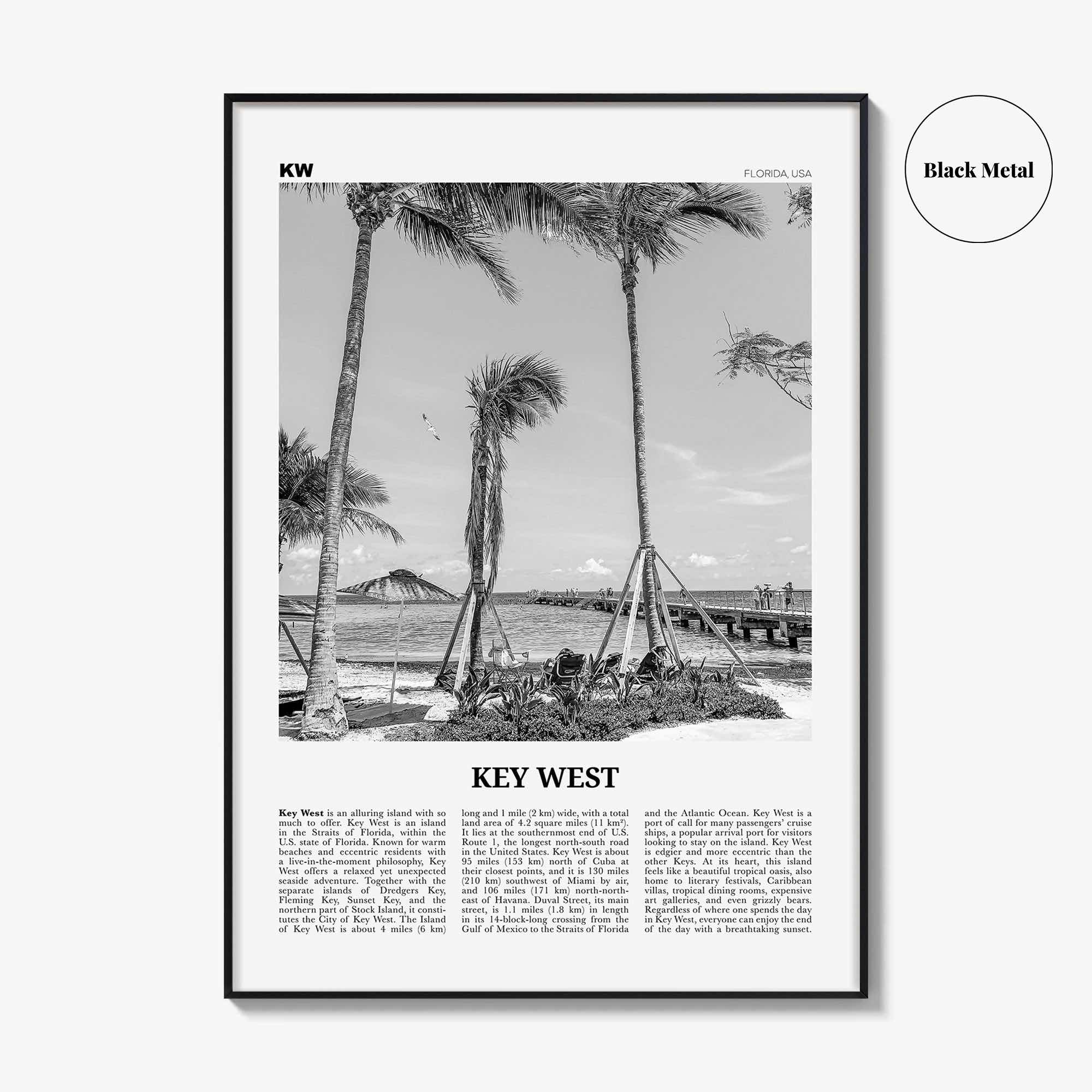 Key West Print Black and White No 1, Key West Wall Art, Key West Poster, Key West Photo, Key West, Florida, USA, United States, America