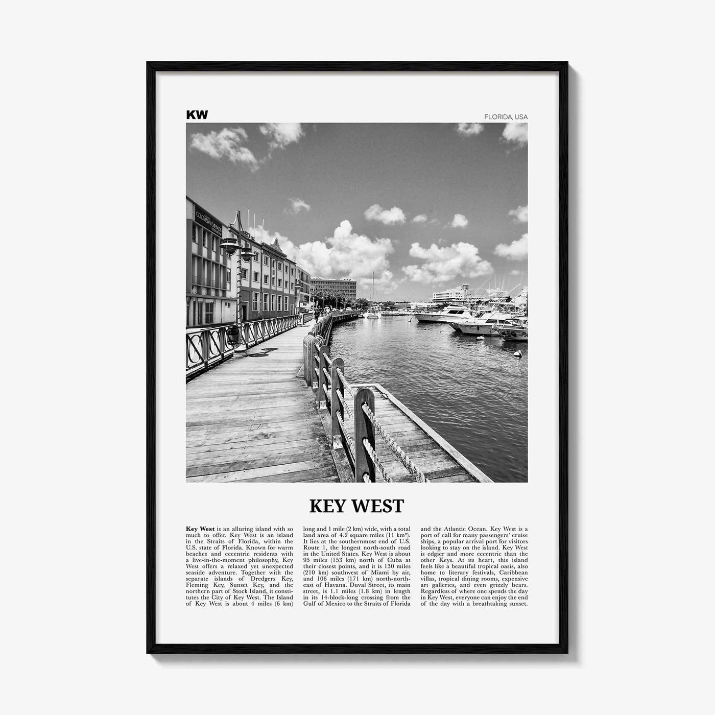 Key West Print Black and White No 2, Key West Wall Art, Key West Poster, Key West Photo, Key West, Florida, USA, United States, America