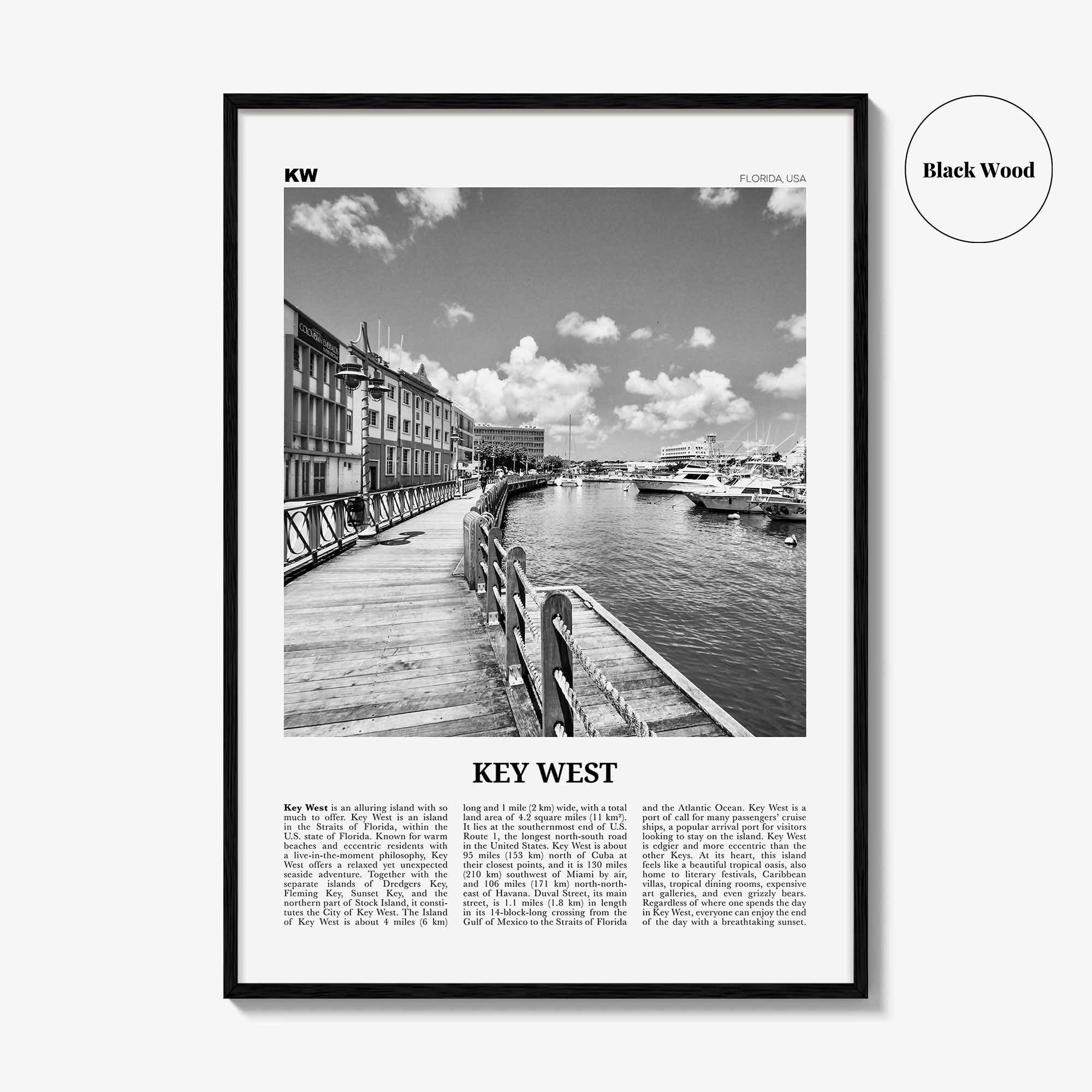 Key West Print Black and White No 2, Key West Wall Art, Key West Poster, Key West Photo, Key West, Florida, USA, United States, America