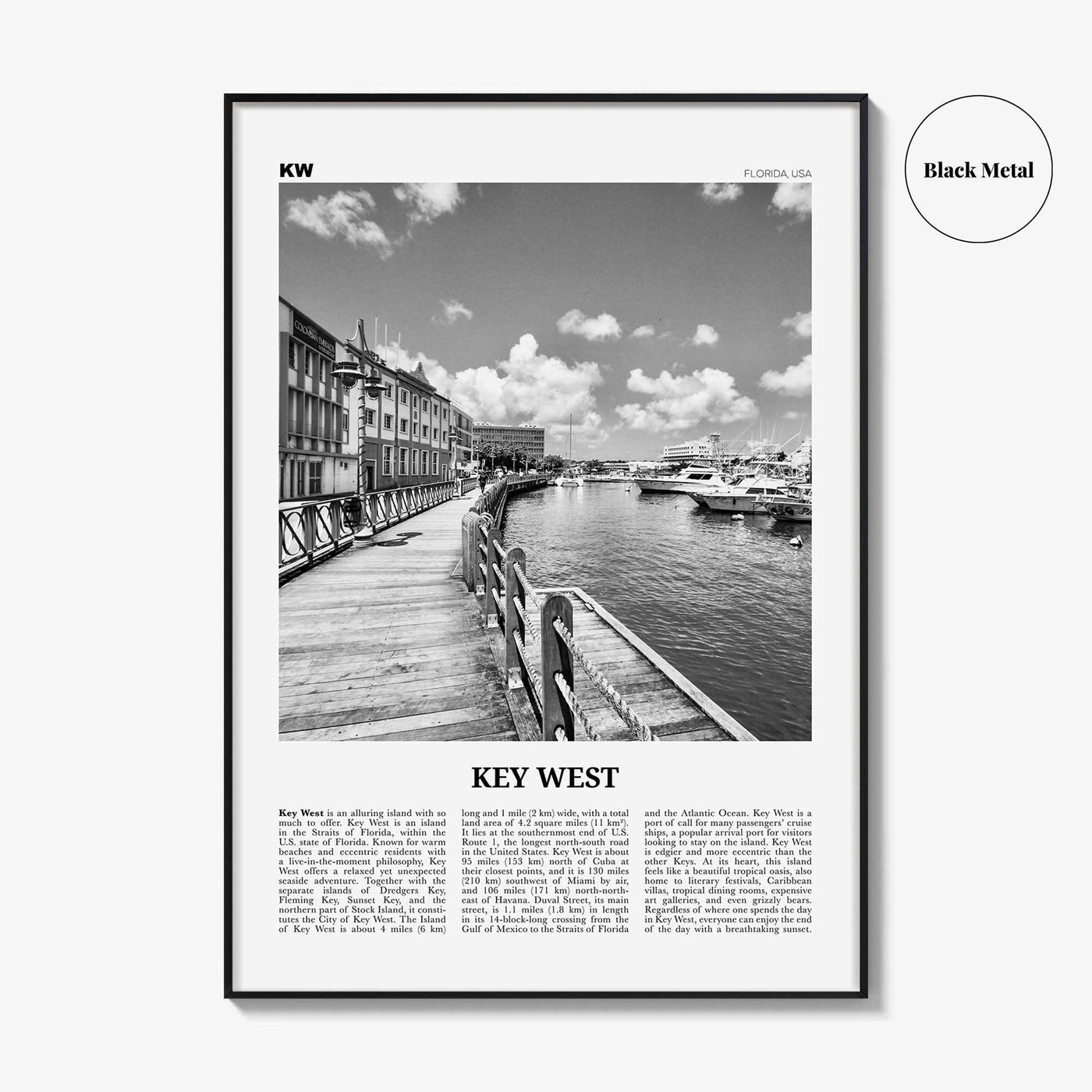 Key West Print Black and White No 2, Key West Wall Art, Key West Poster, Key West Photo, Key West, Florida, USA, United States, America
