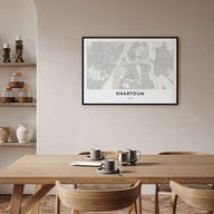 Khartoum Map Landscape Poster