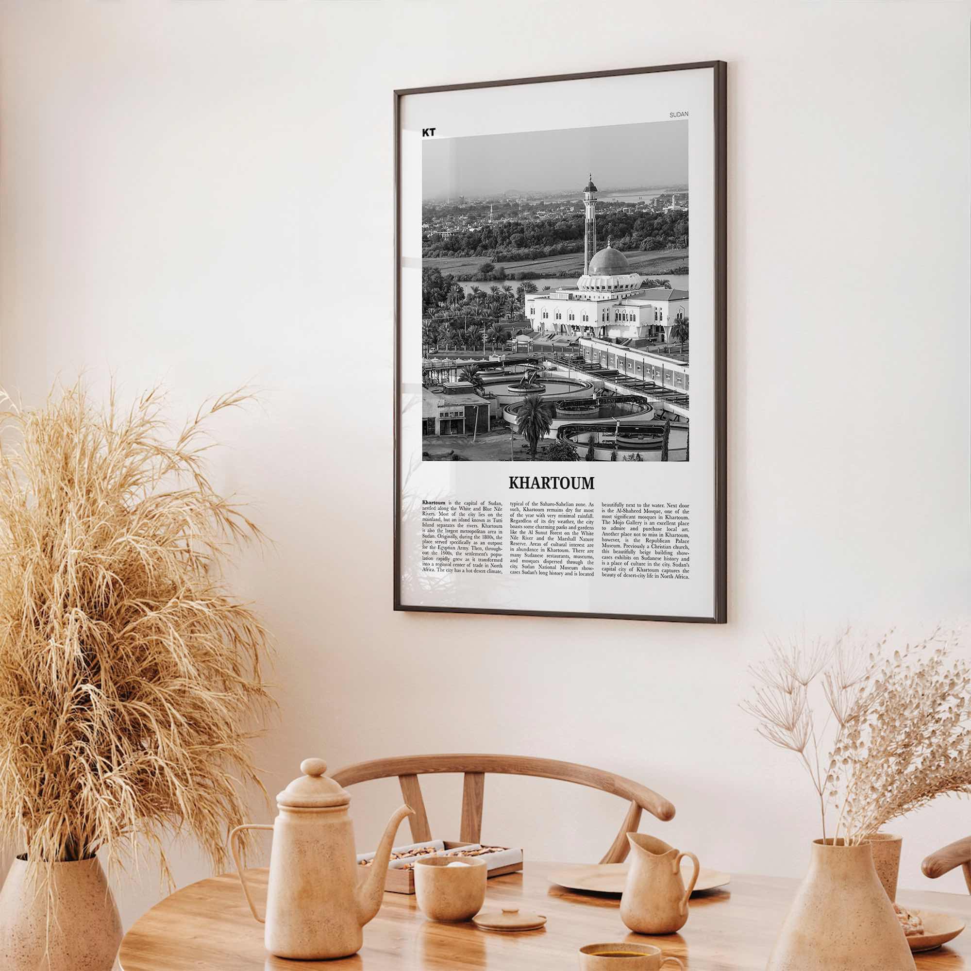 Khartoum Print Black and White, Khartoum Wall Art, Khartoum Poster, Khartoum Photo, Khartoum Wall Décor, Khartoum Map, Sudan