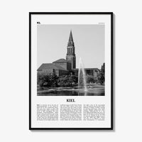 Kiel Print Black and White, Kiel Wall Art, Kiel Poster, Kiel Photo, Kiel Wall Décor, Kiel Map, Germany