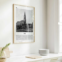 Kiel Print Black and White, Kiel Wall Art, Kiel Poster, Kiel Photo, Kiel Wall Décor, Kiel Map, Germany