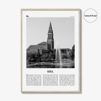Kiel Print Black and White, Kiel Wall Art, Kiel Poster, Kiel Photo, Kiel Wall Décor, Kiel Map, Germany