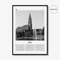 Kiel Print Black and White, Kiel Wall Art, Kiel Poster, Kiel Photo, Kiel Wall Décor, Kiel Map, Germany