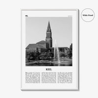 Kiel Print Black and White, Kiel Wall Art, Kiel Poster, Kiel Photo, Kiel Wall Décor, Kiel Map, Germany