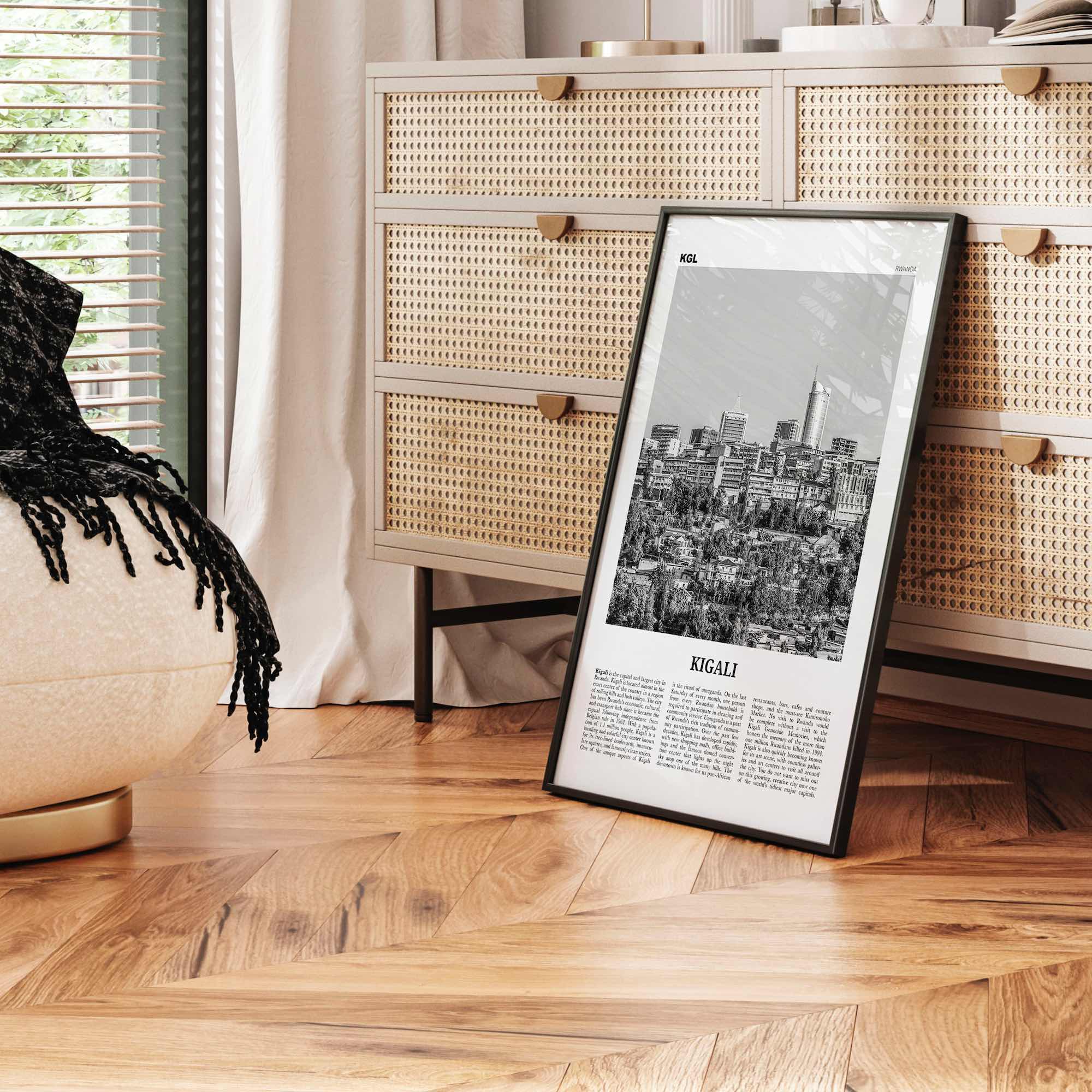Kigali Print Black and White, Kigali Wall Art, Kigali Poster, Kigali Photo, Kigali Wall Décor, Rwanda, Africa
