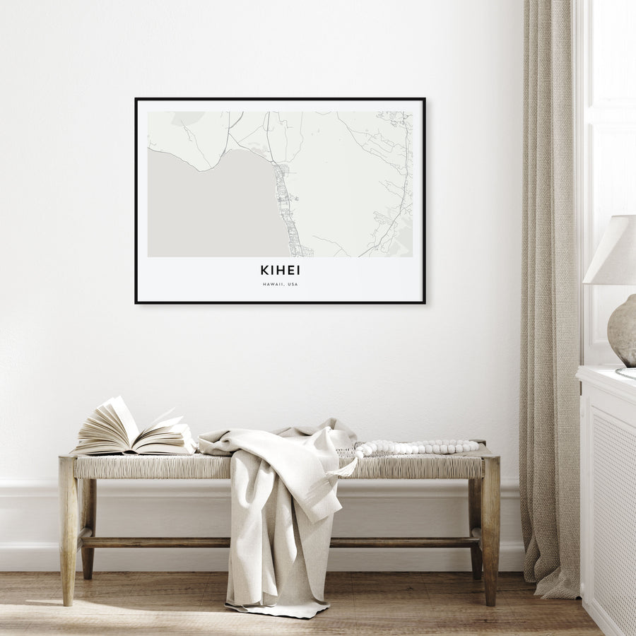Kihei Map Landscape Poster