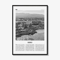 Kihei Print Black and White, Kihei Wall Art, Kihei Poster, Kihei Photo, Kihei Wall Décor, Hawaii, USA, United States, North America