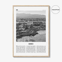 Kihei Print Black and White, Kihei Wall Art, Kihei Poster, Kihei Photo, Kihei Wall Décor, Hawaii, USA, United States, North America