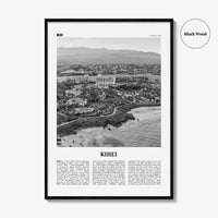 Kihei Print Black and White, Kihei Wall Art, Kihei Poster, Kihei Photo, Kihei Wall Décor, Hawaii, USA, United States, North America