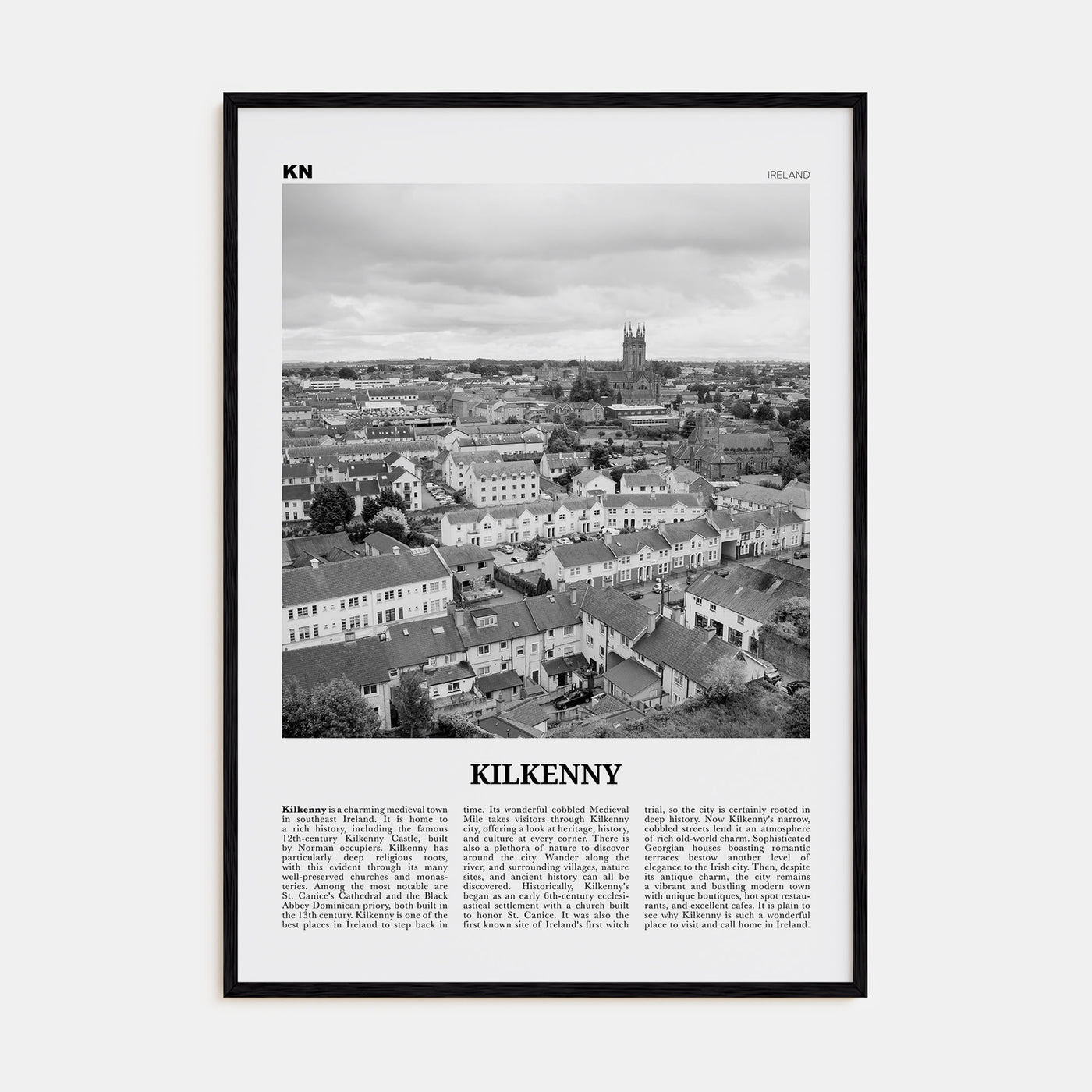 Kilkenny Travel B&W Poster