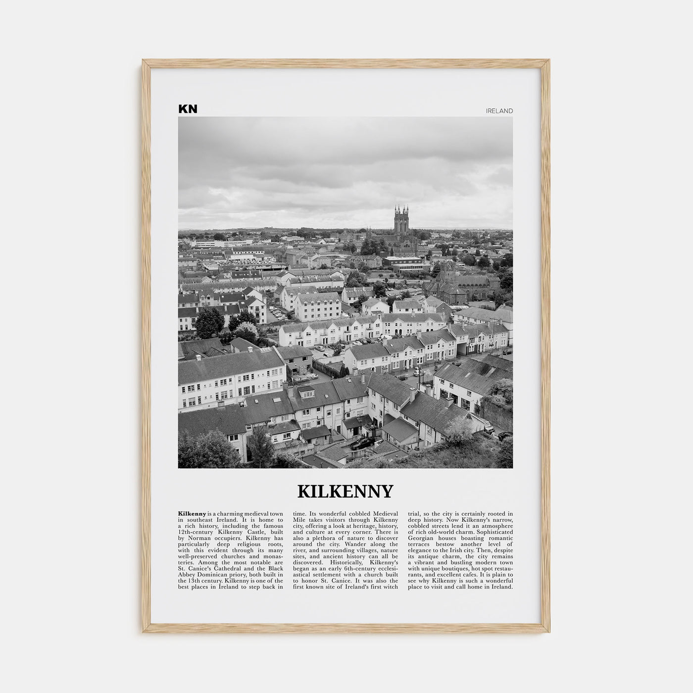 Kilkenny Travel B&W Poster