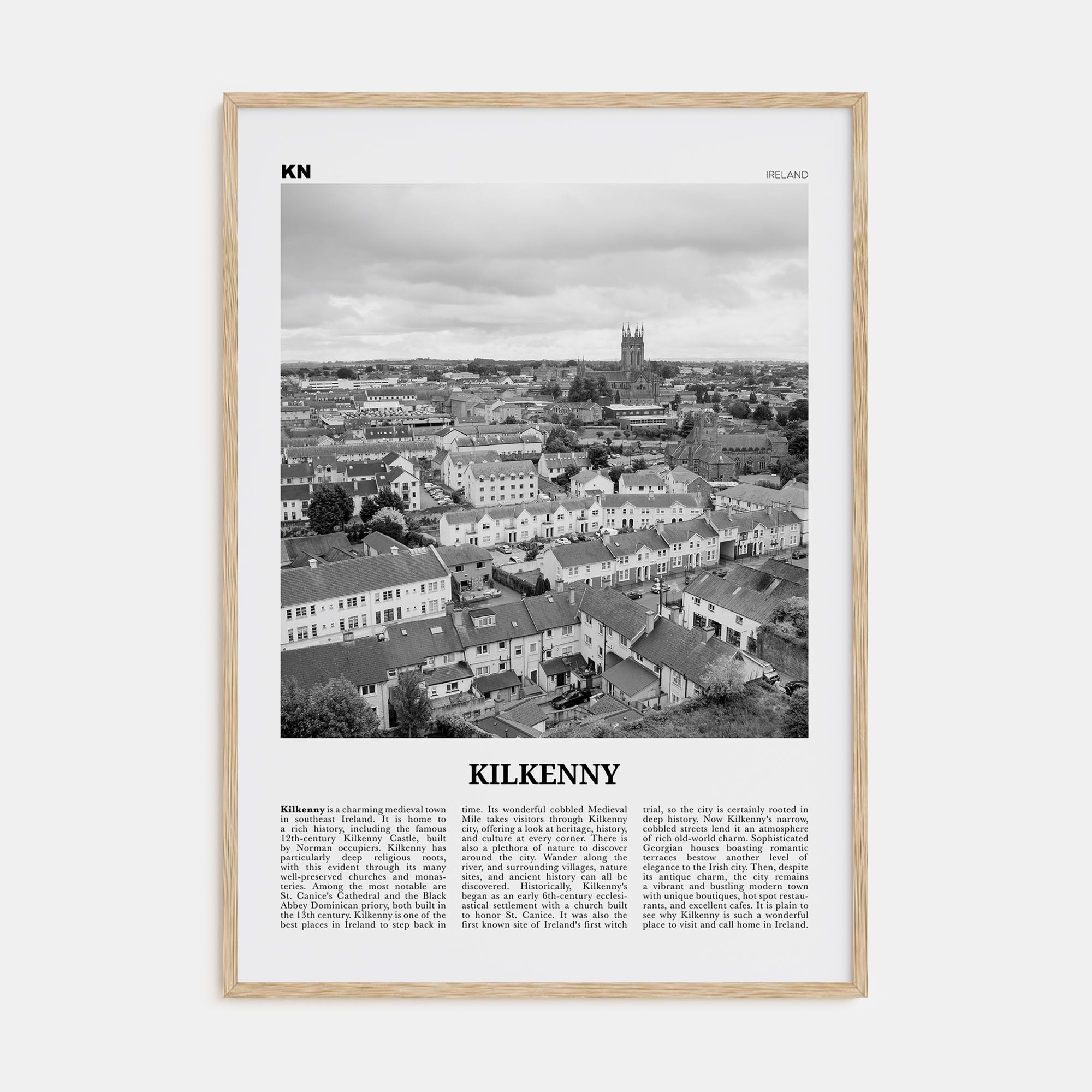 Kilkenny Travel B&W Poster