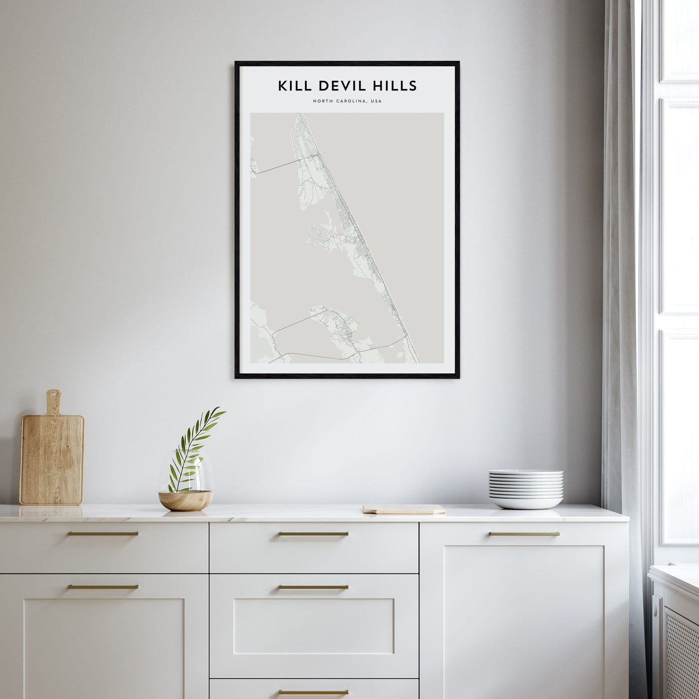 Kill Devil Hills Map Portrait Poster