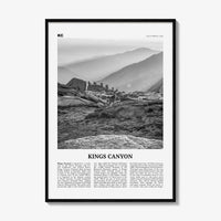 Kings Canyon National Park Print Black and White, Kings Canyon Wall Art, Kings Canyon Poster, Kings Canyon Photo, California, USA