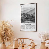 Kings Canyon National Park Print Black and White, Kings Canyon Wall Art, Kings Canyon Poster, Kings Canyon Photo, California, USA