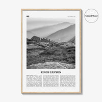 Kings Canyon National Park Print Black and White, Kings Canyon Wall Art, Kings Canyon Poster, Kings Canyon Photo, California, USA