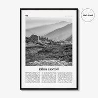 Kings Canyon National Park Print Black and White, Kings Canyon Wall Art, Kings Canyon Poster, Kings Canyon Photo, California, USA