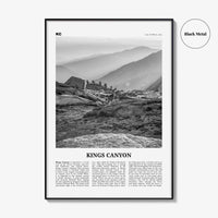 Kings Canyon National Park Print Black and White, Kings Canyon Wall Art, Kings Canyon Poster, Kings Canyon Photo, California, USA