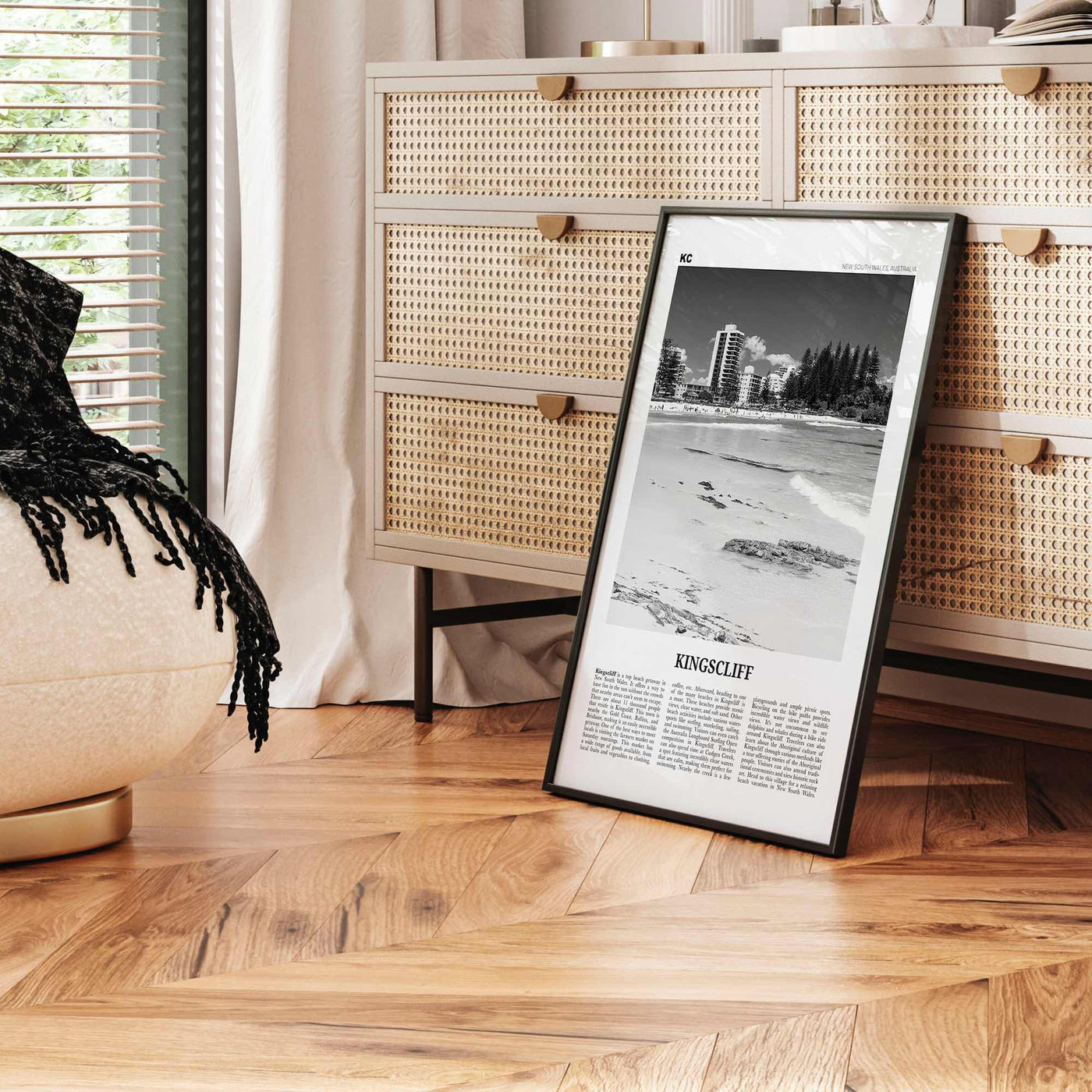 Kingscliff Print Black and White, Kingscliff Wall Art, Kingscliff Poster, Kingscliff Photo, Kingscliff Wall Décor, Kingscliff Map, Australia