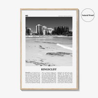 Kingscliff Print Black and White, Kingscliff Wall Art, Kingscliff Poster, Kingscliff Photo, Kingscliff Wall Décor, Kingscliff Map, Australia