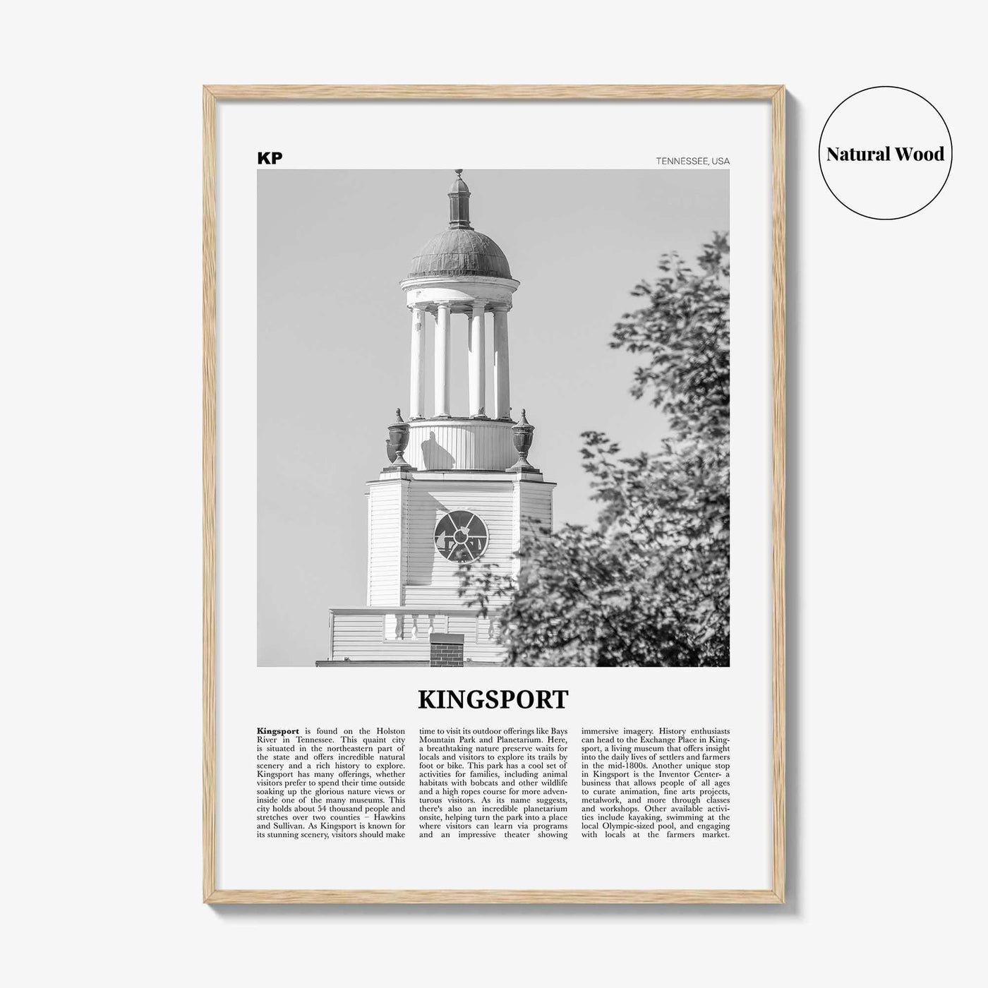 Kingsport Print Black and White, Kingsport Wall Art, Kingsport Poster, Kingsport Photo, Kingsport Wall Décor, Kingsport Map, Tennessee, USA